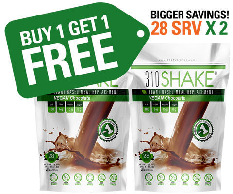 UPGRADE: Buy 1 Get 1 FREE 310 Vegan Chocolate Shake - Limited Time Only!